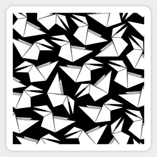 Origami Crow Black Sticker